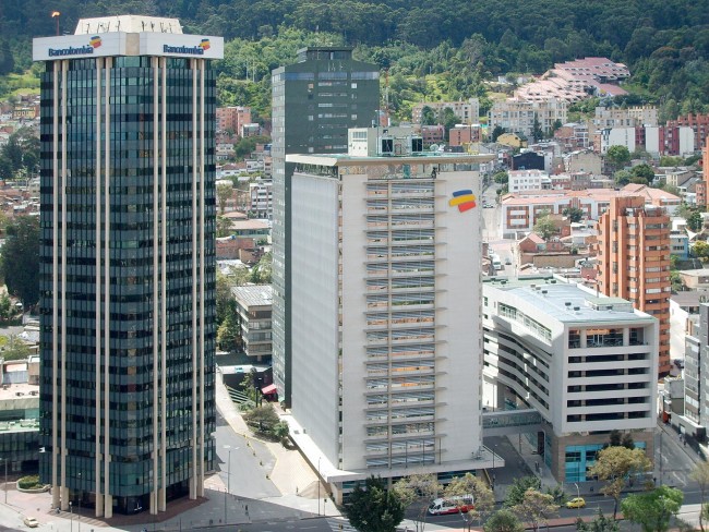 Conavi Bank Palace Bogotà Colombia marble Rosa Porrino, Black Africa