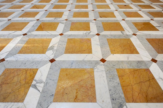 The National Library Of Russia St Petersburg Marble Valencia Yellow, Statuario, Alicante Red, White Carrara